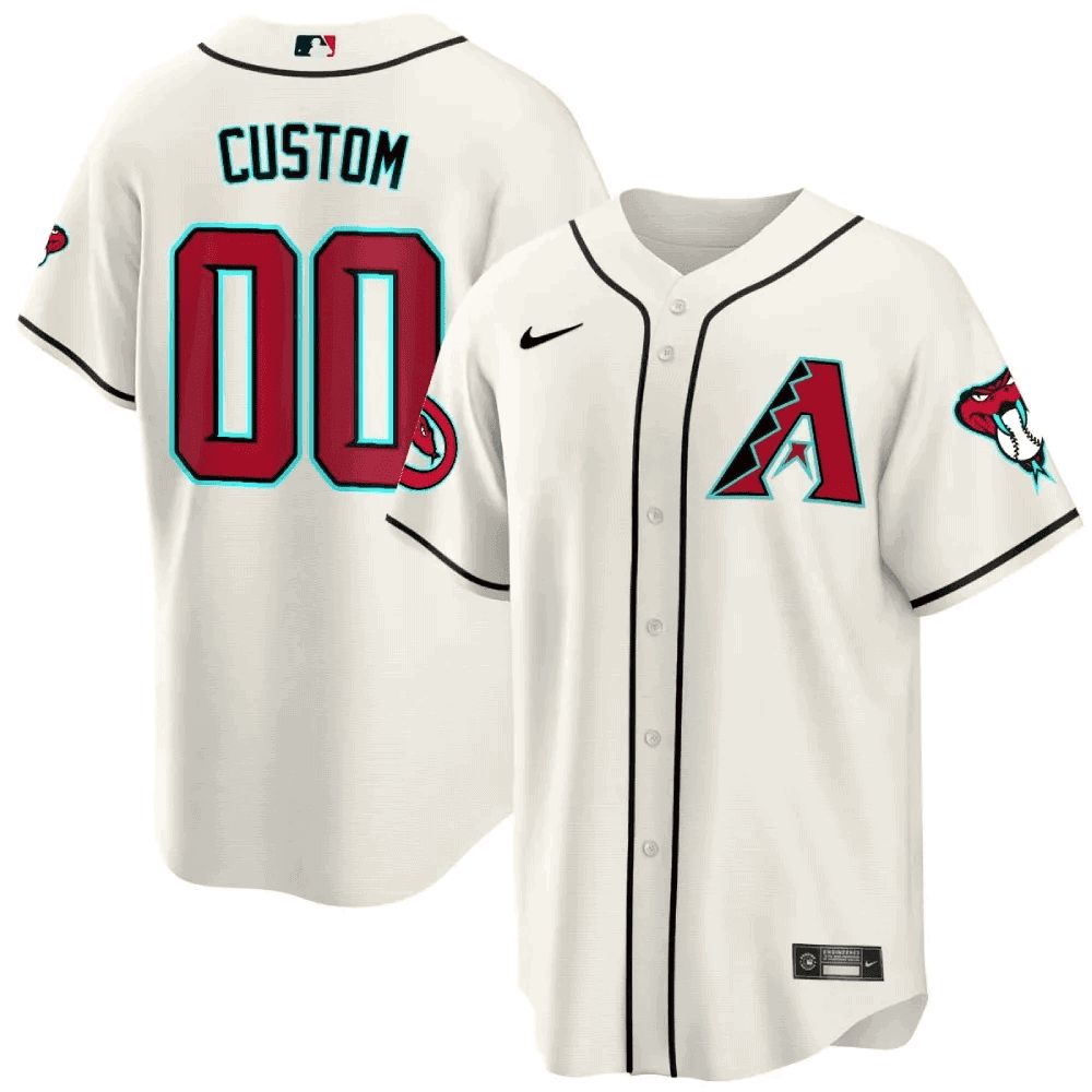 Men Arizona Diamondback Cream Nike 2024 Cool Base Custom MLB Jersey-0
